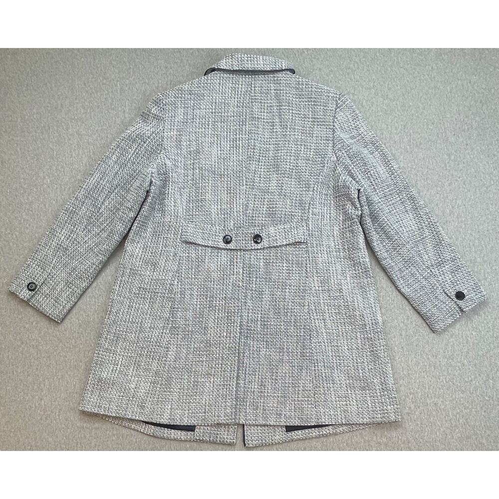 Pendleton Trench Coat Womens 18W Blue White Long Sleeve Lined - Picture 2 of 8